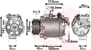 Van Wezel 2500K263 - Компресор, кондиціонер autocars.com.ua