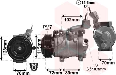 Van Wezel 2500K270 - Компресор, кондиціонер autocars.com.ua