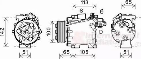 Van Wezel 2500K278 - Компрессор кондиционера avtokuzovplus.com.ua