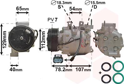 Van Wezel 2500K311 - Компрессор кондиционера autodnr.net