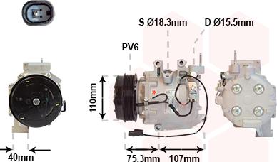 Van Wezel 2500K700 - Компресор, кондиціонер autocars.com.ua