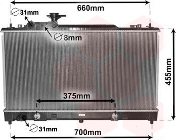 Van Wezel 27002223 - Радіатор, охолодження двигуна autocars.com.ua