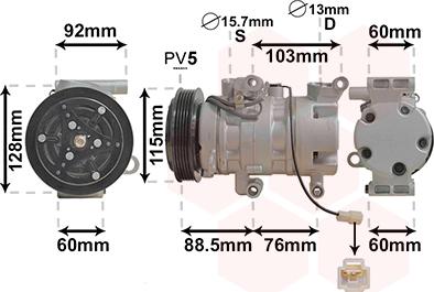 Van Wezel 2700K251 - Компрессор кондиционера avtokuzovplus.com.ua