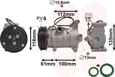 Van Wezel 2701K700 - Компресор, кондиціонер autocars.com.ua