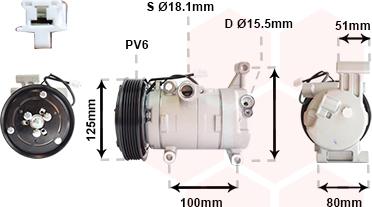 Van Wezel 2701K703 - Компрессор кондиционера avtokuzovplus.com.ua