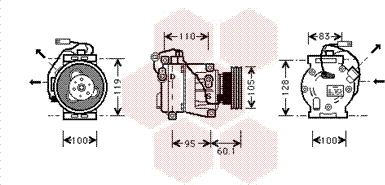 Van Wezel 2800K064 - Компресор, кондиціонер autocars.com.ua