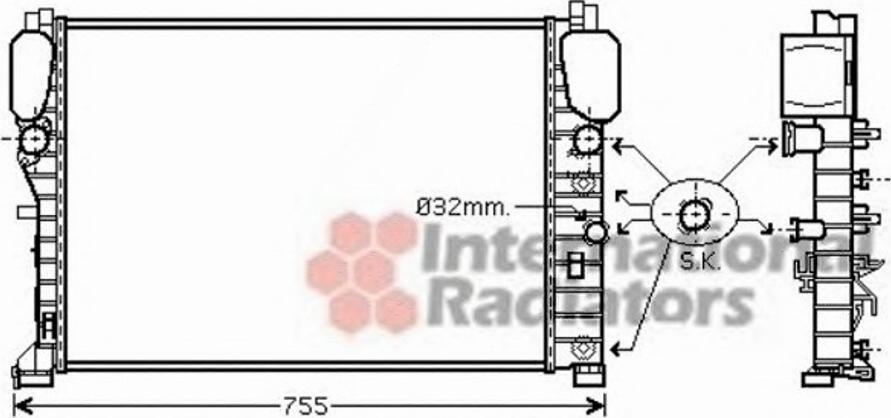 Van Wezel 30002440 - Радіатор, охолодження двигуна autocars.com.ua