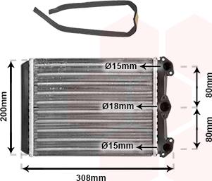 Van Wezel 30006102 - Теплообмінник, опалення салону autocars.com.ua