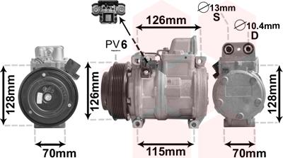 Van Wezel 3000K087 - Компресор, кондиціонер autocars.com.ua