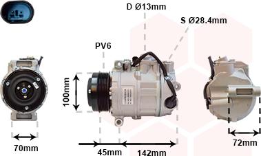 Van Wezel 3000K351 - Компрессор кондиционера autodnr.net