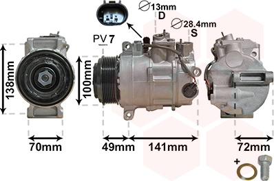 Van Wezel 3000K560 - Компрессор кондиционера autodnr.net