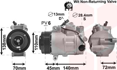 Van Wezel 3000K568 - Компрессор кондиционера autodnr.net