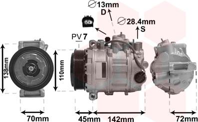 Van Wezel 3000K636 - Компресор, кондиціонер autocars.com.ua