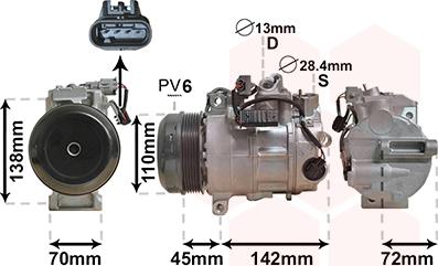 Van Wezel 3000K683 - Компресор, кондиціонер autocars.com.ua