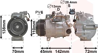 Van Wezel 3000K697 - Компрессор кондиционера avtokuzovplus.com.ua