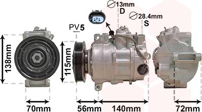 Van Wezel 3000K704 - Компресор, кондиціонер autocars.com.ua