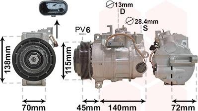 Van Wezel 3000K710 - Компресор, кондиціонер autocars.com.ua