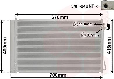 Van Wezel 30015710 - Конденсатор кондиционера avtokuzovplus.com.ua