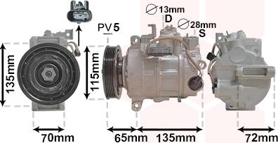 Van Wezel 3001K702 - Компрессор кондиционера avtokuzovplus.com.ua