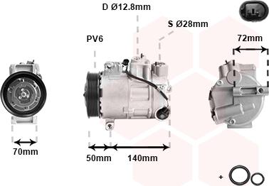 Van Wezel 3001K714 - Компрессор кондиционера autodnr.net