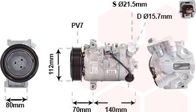 Van Wezel 3001K715 - Компресор, кондиціонер autocars.com.ua