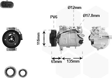 Van Wezel 3001K722 - Компресор, кондиціонер autocars.com.ua