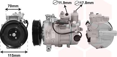 Van Wezel 3001K726 - Компресор, кондиціонер autocars.com.ua