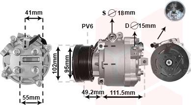 Van Wezel 3201K701 - Компресор кондиціонера MITSUBISHI ASX- LANCER- OUTLANDER Van Wezel autocars.com.ua