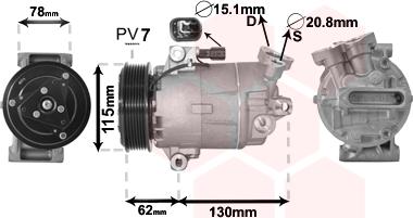 Van Wezel 3300K386 - Компрессор кондиционера avtokuzovplus.com.ua