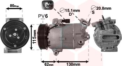 Van Wezel 3300K390 - Компрессор кондиционера avtokuzovplus.com.ua