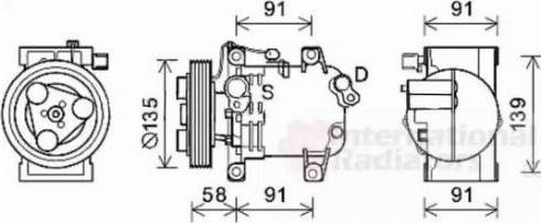 Van Wezel 3300K395 - Компрессор кондиционера avtokuzovplus.com.ua