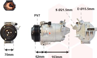 Van Wezel 3301K701 - Компресор, кондиціонер autocars.com.ua