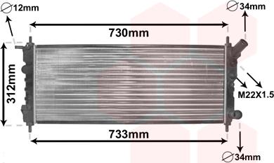 Van Wezel 37002263 - Радіатор, охолодження двигуна autocars.com.ua