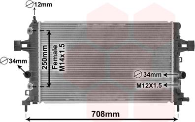 Van Wezel 37002482 - Радиатор, охлаждение двигателя avtokuzovplus.com.ua