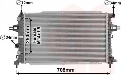 Van Wezel 37002625 - Радіатор, охолодження двигуна autocars.com.ua