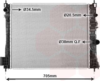 Van Wezel 37002665 - Радіатор, охолодження двигуна autocars.com.ua