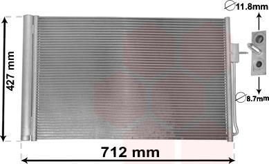 Van Wezel 37005611 - Конденсатор, кондиціонер autocars.com.ua
