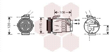 Van Wezel 3700K312 - Компресор, кондиціонер autocars.com.ua