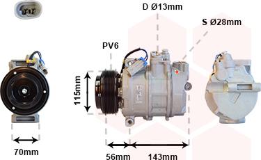 Van Wezel 3700K357 - Компресор, кондиціонер autocars.com.ua