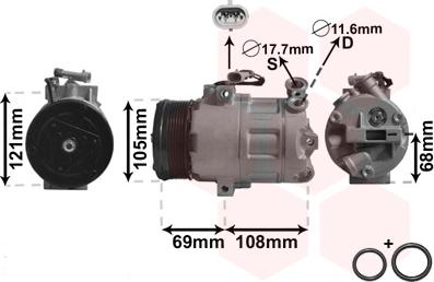 Van Wezel 3700K358 - Компрессор кондиционера avtokuzovplus.com.ua