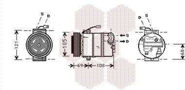 Van Wezel 3700K373 - Компресор, кондиціонер autocars.com.ua