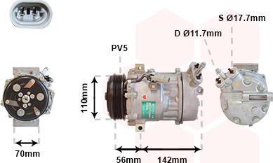 Van Wezel 3700K449 - Компрессор кондиционера avtokuzovplus.com.ua