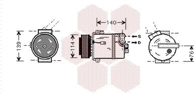 Van Wezel 3700K451 - Компрессор кондиционера avtokuzovplus.com.ua