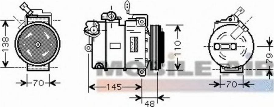 Van Wezel 3700K459 - Компресор, кондиціонер autocars.com.ua