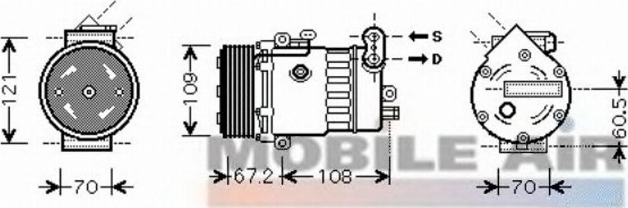 Van Wezel 3700K483 - Компресор, кондиціонер autocars.com.ua