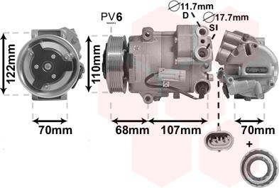 Van Wezel 3700K594 - Компрессор кондиционера avtokuzovplus.com.ua