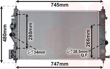 Van Wezel 37012708 - Радиатор, охлаждение двигателя avtokuzovplus.com.ua