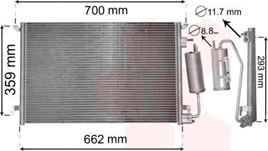 Van Wezel 37015397 - Конденсатор, кондиціонер autocars.com.ua