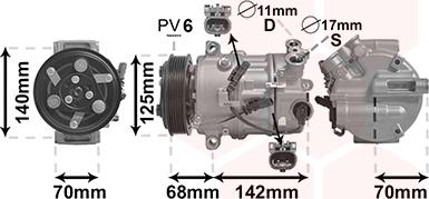 Van Wezel 3701K702 - Компресор, кондиціонер autocars.com.ua