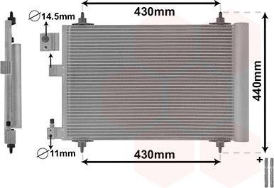 Van Wezel 40005193 - Конденсатор кондиционера avtokuzovplus.com.ua